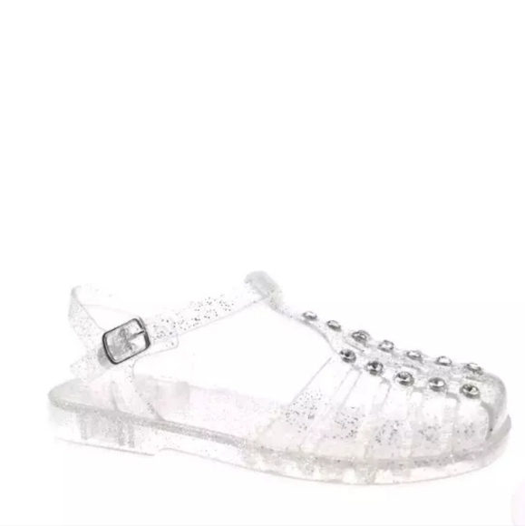 Wonder Nation Girl's clear Jelly Sandals/Shoes Size 4 BRAND NEW With Rhinestones - Picture 1 of 4